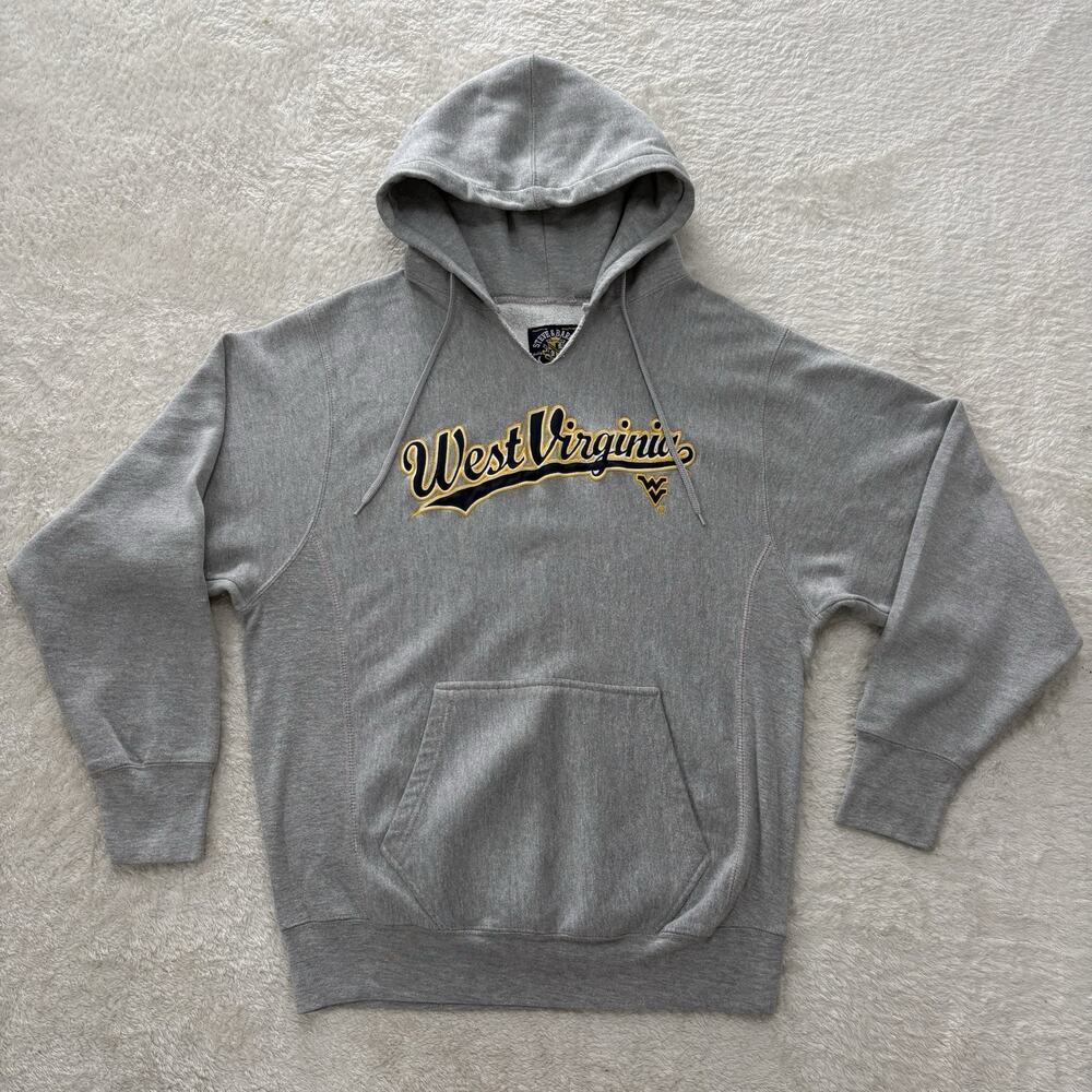 Steve & Barry’s WVU West Virginia Hoodie Mens M Gray Embroidered Mountaineers